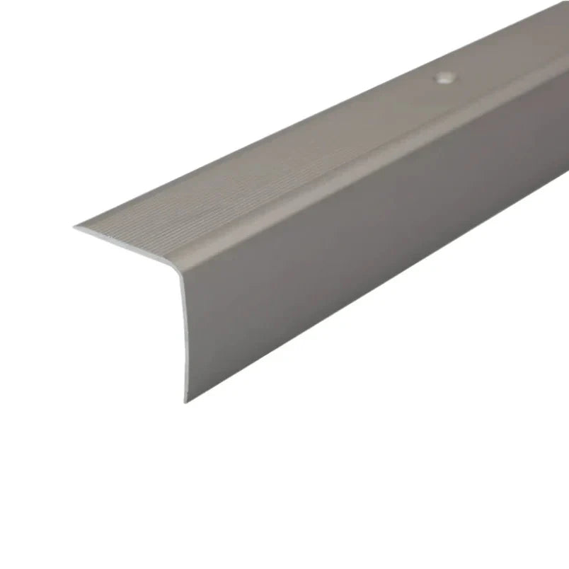 A41 35 x 35mm Anodised Aluminium Non Slip Ribbed Treads Stair Nosing Edge Trim
