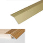 Gold metal strip with installation instructions and dimensions on a white background