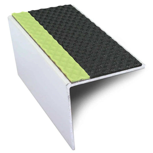 ASL20 57x55mm  TredSafe DDA Compliant Aluminium Non Slip Stair Nosing Edge Trim With Pvc Insert