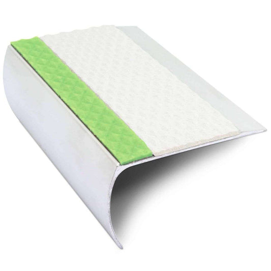 ASL TredSafe DDA Compliant Aluminium Non Slip Stair Nosing Edge Trim With Pvc Insert (20 57x55mm )