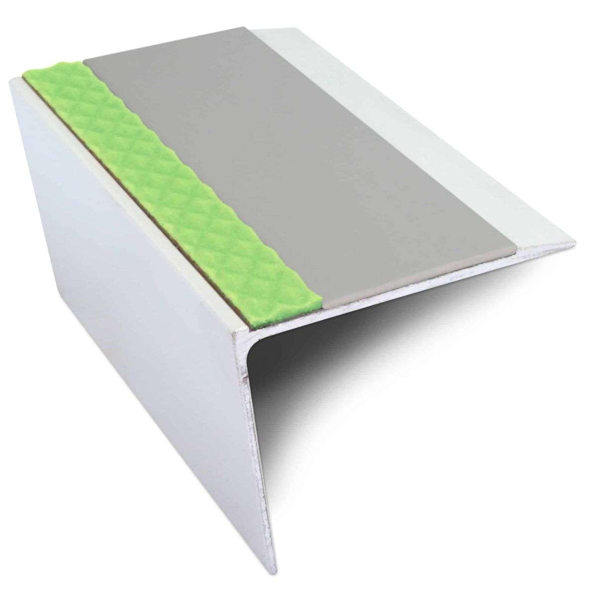 ASL26 67x55mm DDA Compliant Aluminium Non Slip Stair Nosing Edge Trim With Pvc Insert