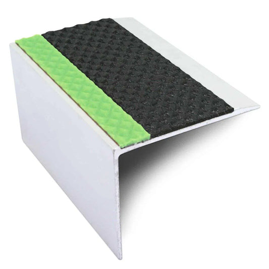 ASL21 67x55mm TredSafe DDA Compliant Aluminium Non Slip Stair Nosing Edge Trim With Pvc Insert