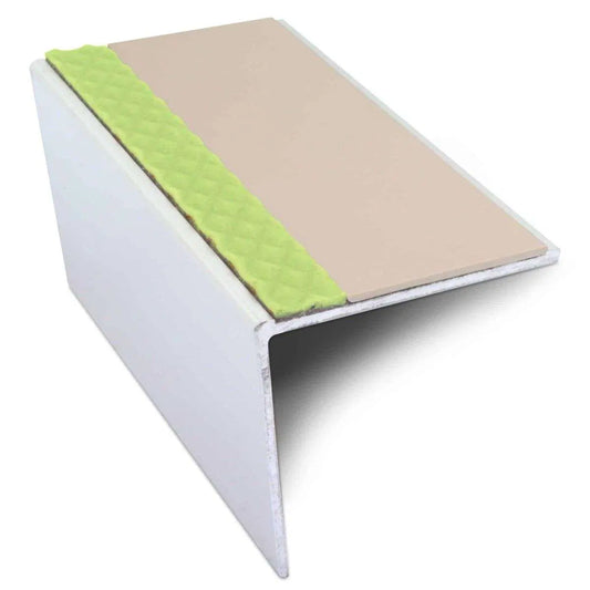 ASL20 57x55mm DDA Compliant Aluminium Non Slip Stair Nosing Edge Trim With Pvc Insert