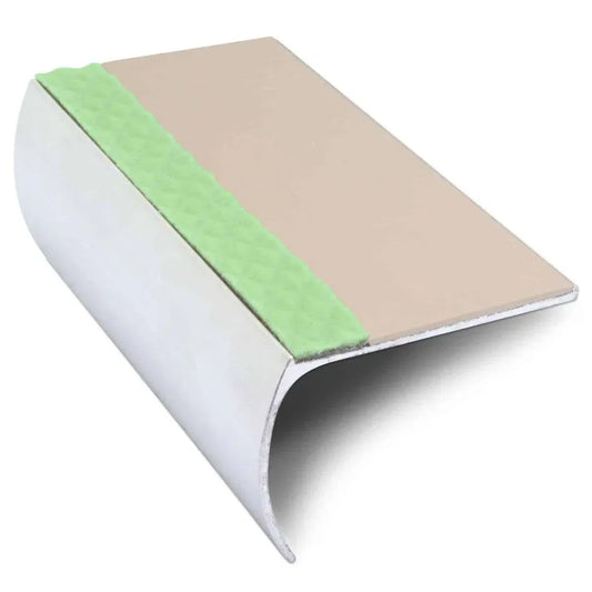 ASL03 57x40mm Aluminium Non Slip Stair Nosing Edge Trim With Pvc Insert