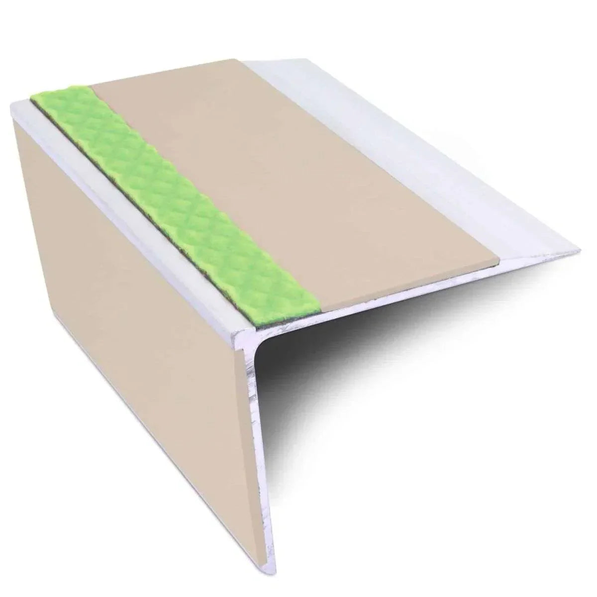 ASL27 75x58mm DDA Compliant Aluminium Non Slip Stair Nosing Edge Trim With Pvc Insert