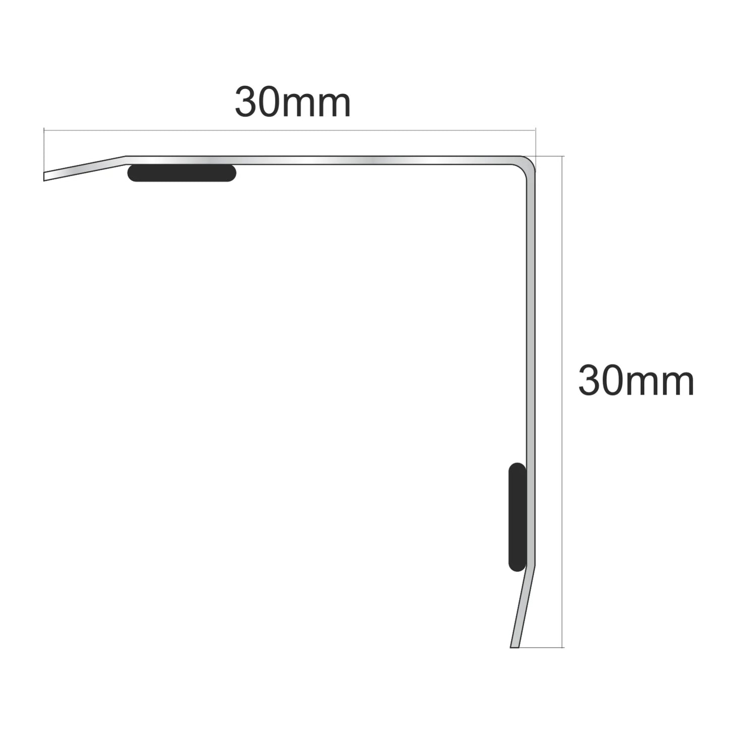 30x30mm Stainless Steel Corner Trim Protector with Bevelled Edges