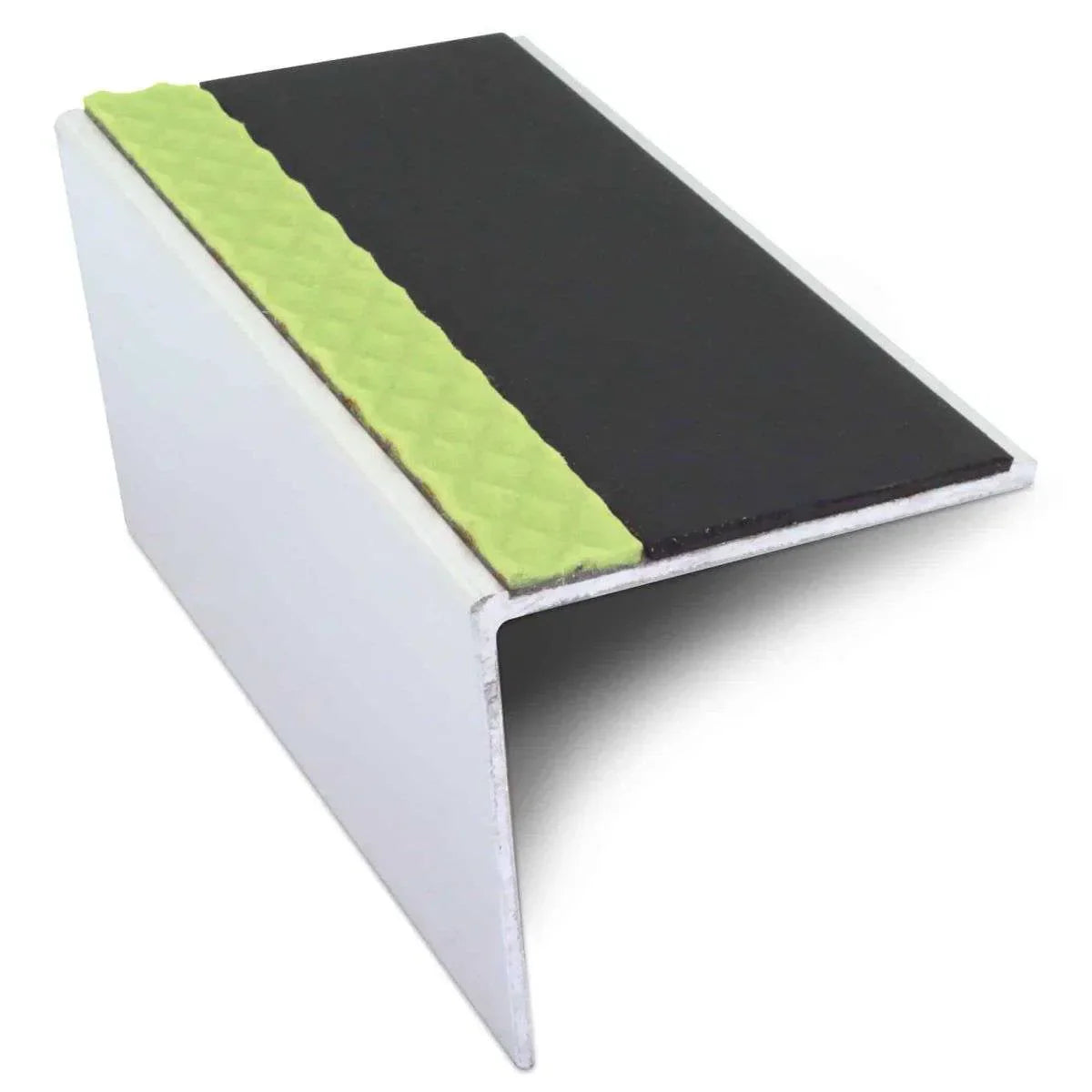 ASL19 56x55mm DDA Compliant Aluminium Non Slip Stair Nosing Edge Trim With Pvc Insert