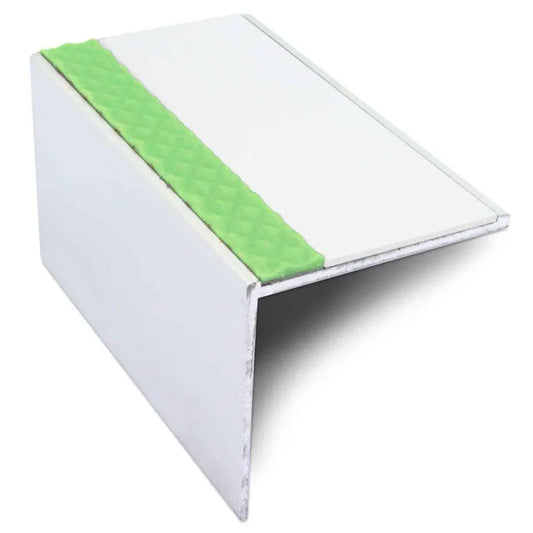 ASL19 56x55mm Tredsafe DDA Compliant Aluminium Non Slip Stair Nosing Edge Trim With Pvc Insert