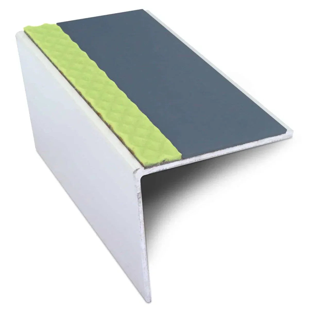 ASL20 57x55mm DDA Compliant Aluminium Non Slip Stair Nosing Edge Trim With Pvc Insert