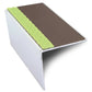 ASL20 57x55mm DDA Compliant Aluminium Non Slip Stair Nosing Edge Trim With Pvc Insert