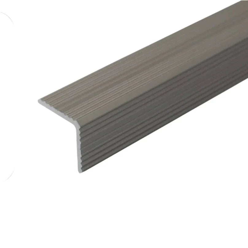 A35 20 x 20mm Anodised Aluminium Non Slip Ribbed Treads Stair Nosing Edge Trim