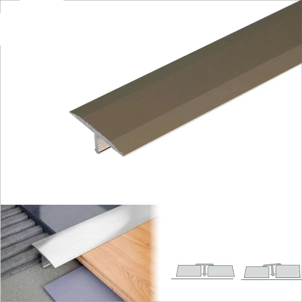 Metallic strip with dimensions and color information on a white background