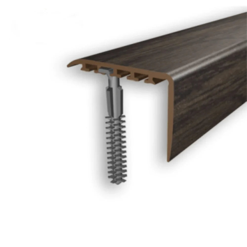 45x22mm Wood Effect PVC Stair Nosing – UPVC Edge Trim for Safe Step Protection