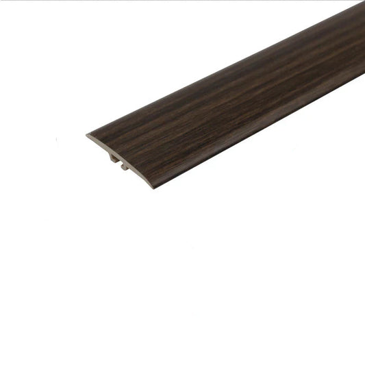 Wooden floor trim with Wenge finish, UPVC material, and installation details on a white background.