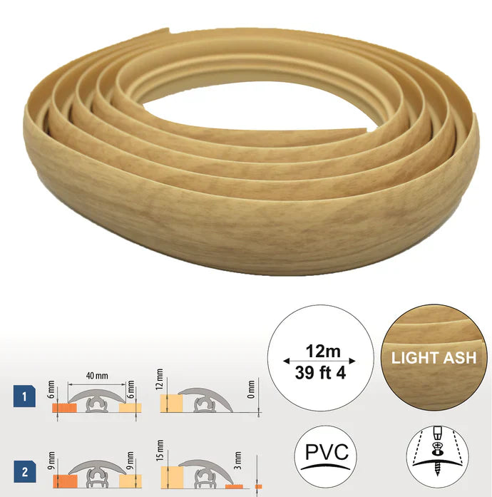 40mm PVC Flex Line Flooring Transition Strip – Flexible Threshold Profile