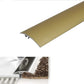 Gold metal strip with installation instructions and product details on a white background