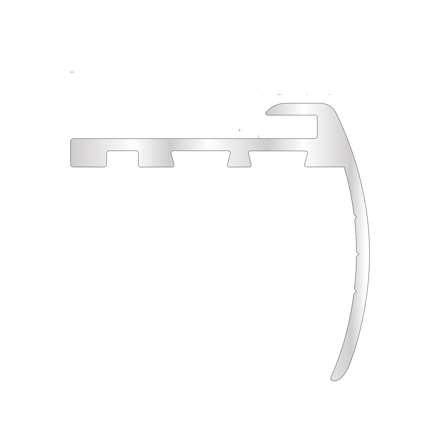 Measurement chart of a metal strip with dimensions labeled