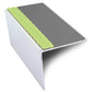 ASL20 57x55mm DDA Compliant Aluminium Non Slip Stair Nosing Edge Trim With Pvc Insert