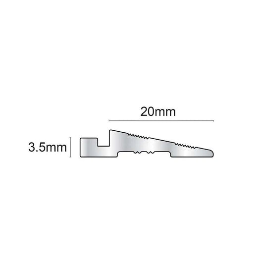 NNL02 Aluminium Clip Ramp – 20 x 3.5mm x 3.22m Floor Transition Profile