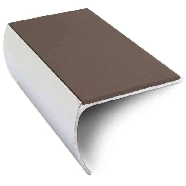 NSL03 57 x 40mm Aluminium Non Slip Stair Nosing Bullnose Edge Trim With Pvc Insert