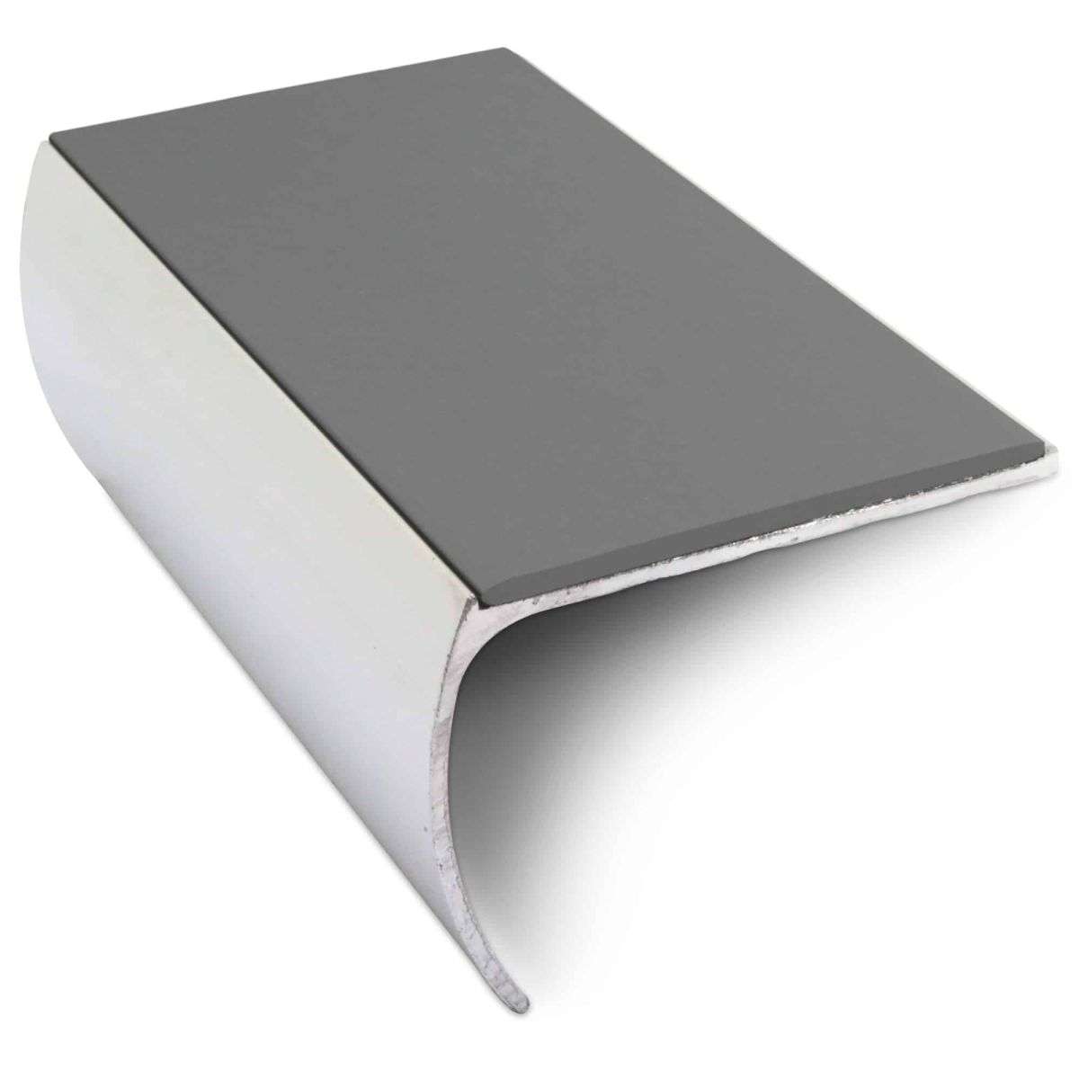 NSL03 57 x 40mm Aluminium Non Slip Stair Nosing Bullnose Edge Trim With Pvc Insert