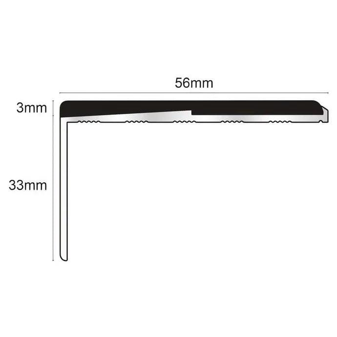 Frontier NXFS01 Aluminium Straight Stair Nosing – 56mm x 33mm Safety Profile