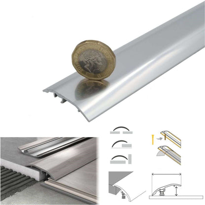 Aluminium Floor Edging Strip Door Threshold Adjustable for Smooth Floor Transitions S16