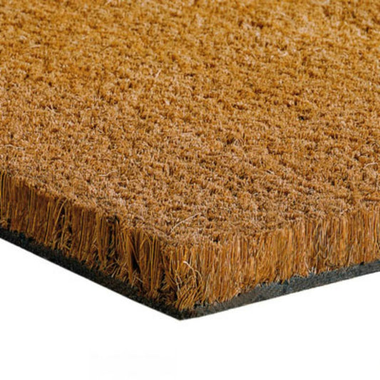 Coir doormat with black border on a white background, branded 'Flooring Direct'.
