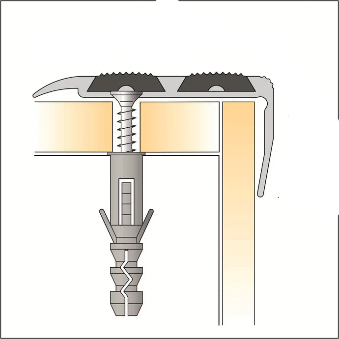 Diagram of a screw and wood with measurements indicated