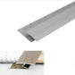 Silver metal strip with architectural details on a white background