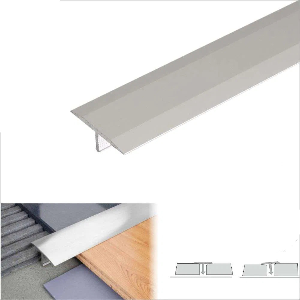 Silver metal strip with dimensions and specifications on a white background